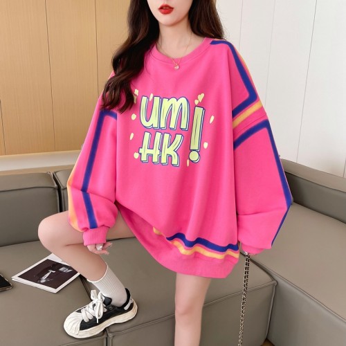 Printed top medium length letter women's coat