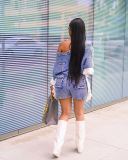 Casual tassel denim three piece set for women