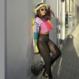 Spliced tight pants