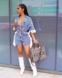 Casual tassel denim three piece set for women