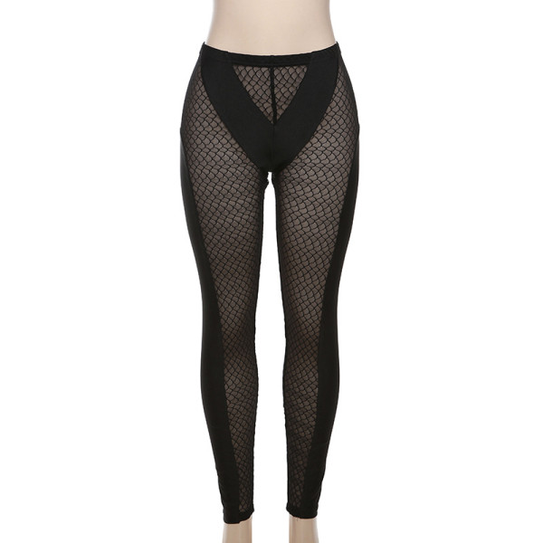 Spliced tight pants