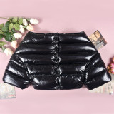 Personalized shawl, one line neck, warm short cotton jacket, women's clothing