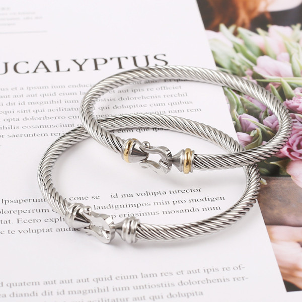 Stainless steel horseshoe buckle bracelet(5 pcses)