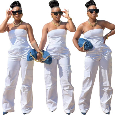 Women's bras, work clothes, pockets, sleeveless jumpsuits