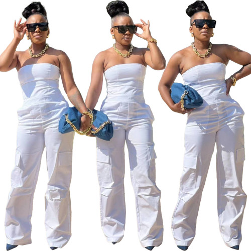 Women's bras, work clothes, pockets, sleeveless jumpsuits