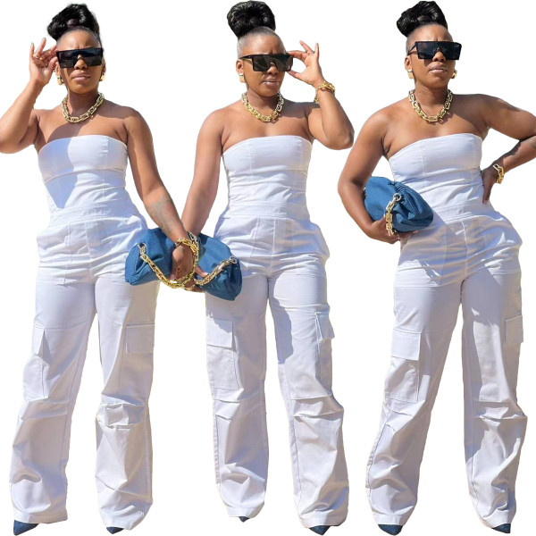 Women's bras, work clothes, pockets, sleeveless jumpsuits
