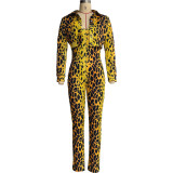 Two piece digital printed suspender jumpsuit set