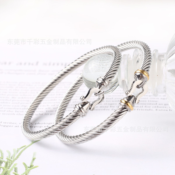 Stainless steel horseshoe buckle bracelet(5 pcses)