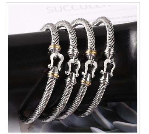 Stainless steel horseshoe buckle bracelet(5 pcses)