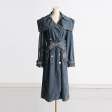 Lace up waist length denim jacket