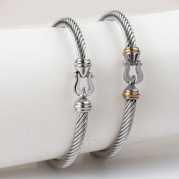 Stainless steel horseshoe buckle bracelet(5 pcses)