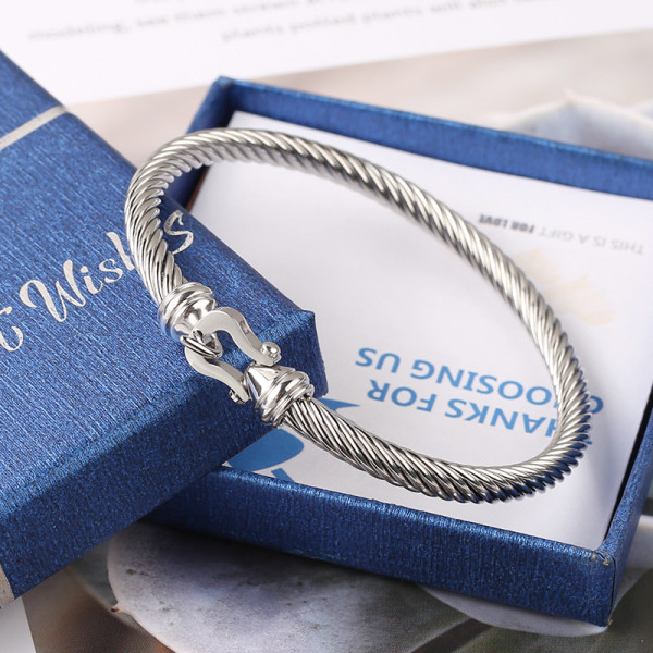 Stainless steel horseshoe buckle bracelet(5 pcses)