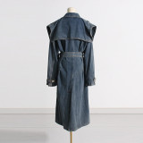 Lace up waist length denim jacket