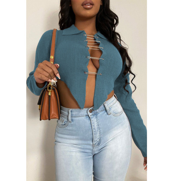 Sweater Pin Super Elastic Knit Top
