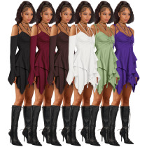 Irregular strap dress