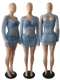 Beaded Knitted Sweater Three Piece Set