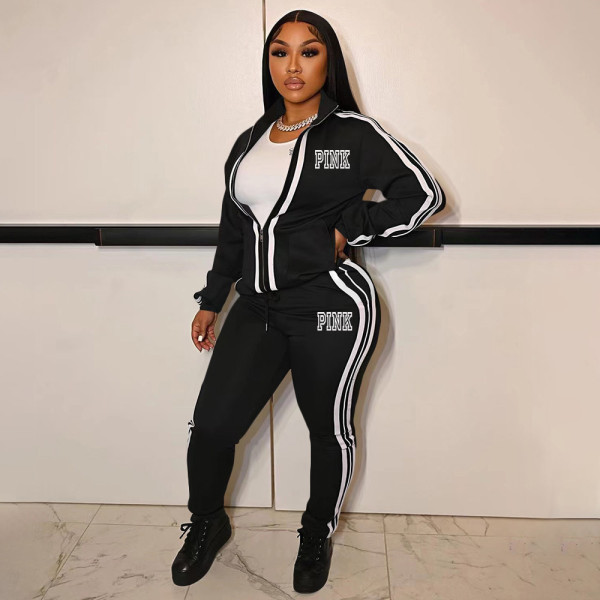 Two piece printed patchwork sports set