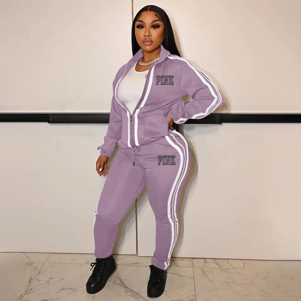 Two piece printed patchwork sports set