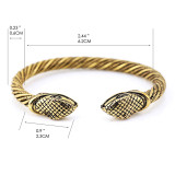 Snake Head Male and Female Alloy Open Bracelet