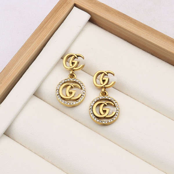 Vintage long circular earrings