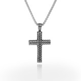 Fried Dough Twists Pattern Pendant Cross Necklace