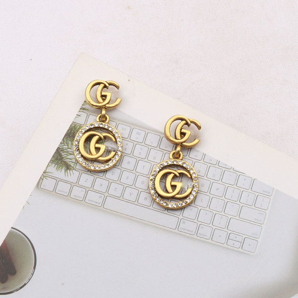 Vintage long circular earrings
