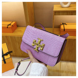 Crocodile pattern small square bag single shoulder crossbody women's bag