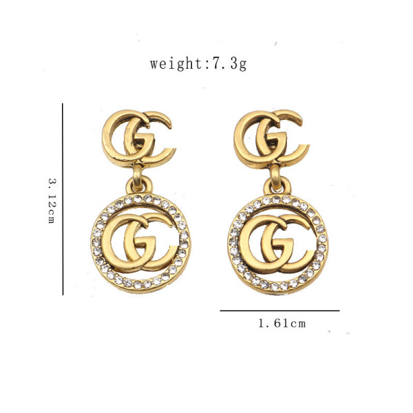 Vintage long circular earrings