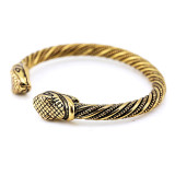 Snake Head Male and Female Alloy Open Bracelet