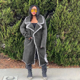 Collar torn denim coat jacket