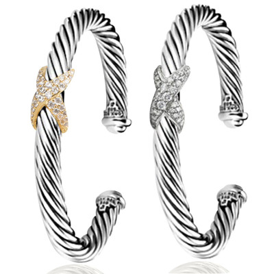 Zircon titanium steel bracelet