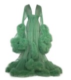 Perspective Sexy Feather Flare Sleeves Trailing Long Dress
