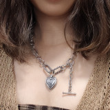 Stainless steel heart-shaped necklace
