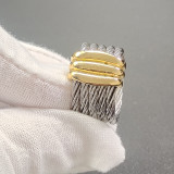 Vintage Stainless Steel Ring Titanium Steel Wire Cable Rope Women's Ring
