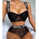 Lace Perspective Temptation Three Point Underwear Two Piece Set