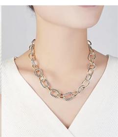 Stainless steel oval necklace