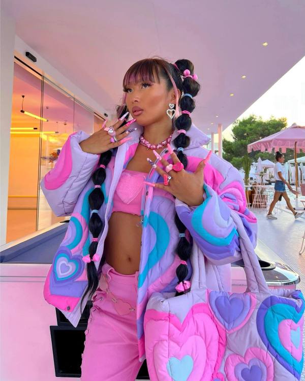 Casual fluffy love cotton jacket with unisex personality street jacket