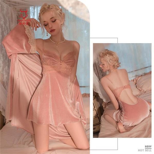 Lace Lace Sexy Deep V-Strap Sleeping Dress