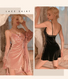 Lace suspender pajama dress, home wear jacket