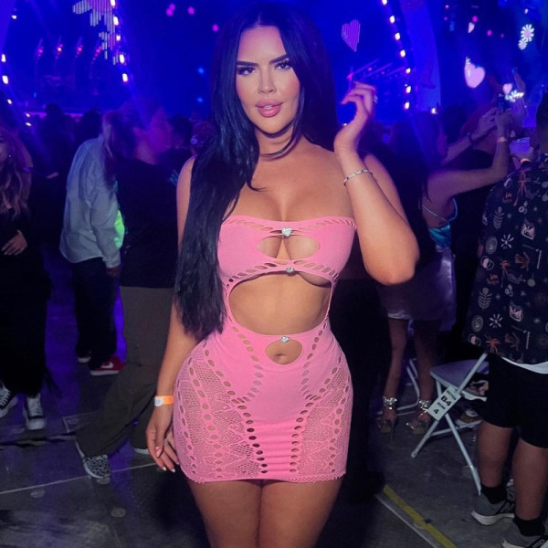 Bra cut out with diamond exposed navel short sleeved shawl sexy slim fit wrap buttocks dress