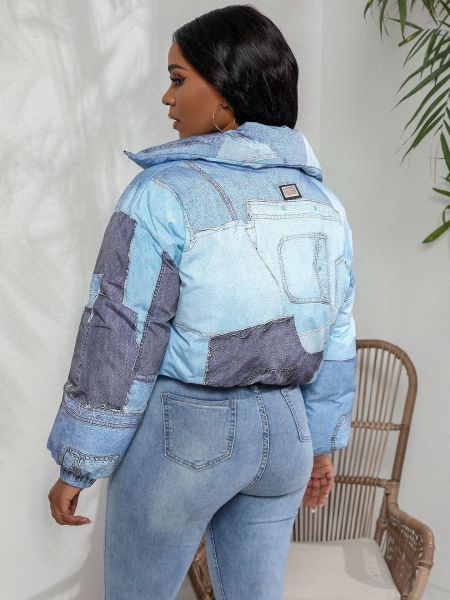 Women's jacket denim printed cotton jacket