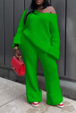 Women's casual solid color loose knit set