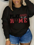 Round neck sweater printed top casual sportswear