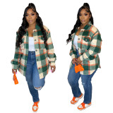 Loose plaid shirt Maoni coat
