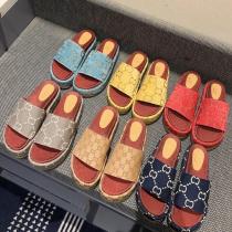 Embroidered slippers, printed with increased thickness, casual one line female sandals