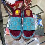 Embroidered slippers, printed with increased thickness, casual one line female sandals