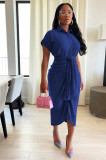 High elastic pleated denim dress with straps