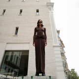Fashionable and Sexy Slim Fit Split Long Sleeve Dress Set