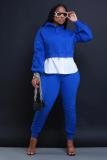 Two piece patchwork hoodie with wrinkled sleeves