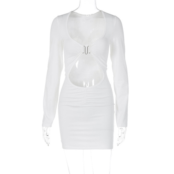 Sexy Hollow out Long Sleeve Slim Fit Dress
